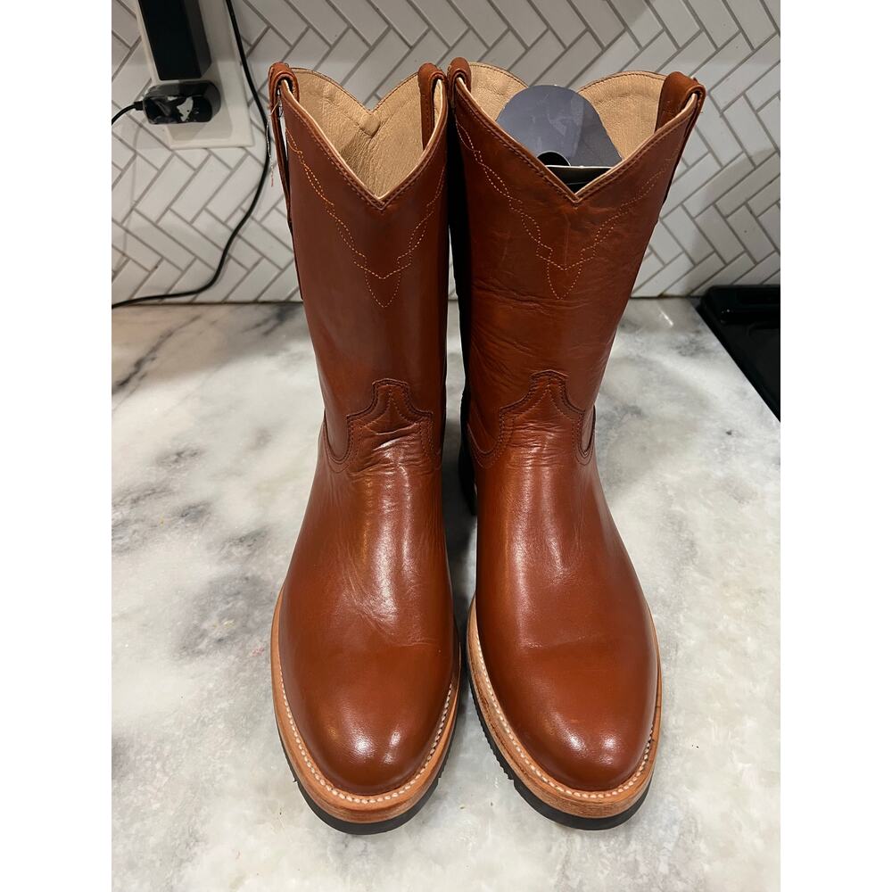 Lucchese Men’s Cognac Cowhide Ranch Hand Roper Boots 2031 Size 11.5D Mexico - Picture 2 of 16